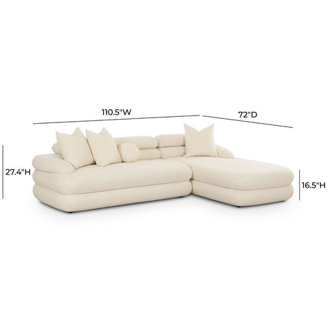 Lulu Cream Boucle Modular RAF Sectional Model: TOV-L69117-SEC-RAF