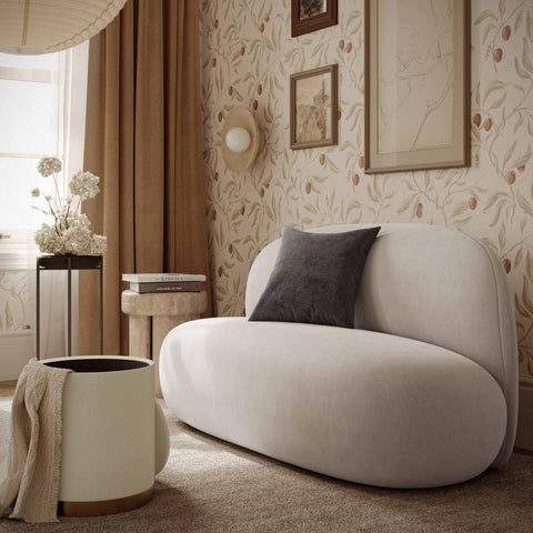 Carraway Taupe Upcycled Chenille Loveseat Model: TOV-L69125