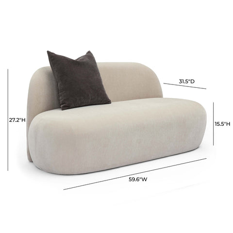Carraway Taupe Upcycled Chenille Loveseat Model: TOV-L69125