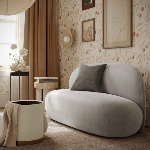 Carraway Grey Upcycled Chenille Loveseat Model: TOV-L69126