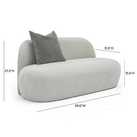 Carraway Grey Upcycled Chenille Loveseat Model: TOV-L69126