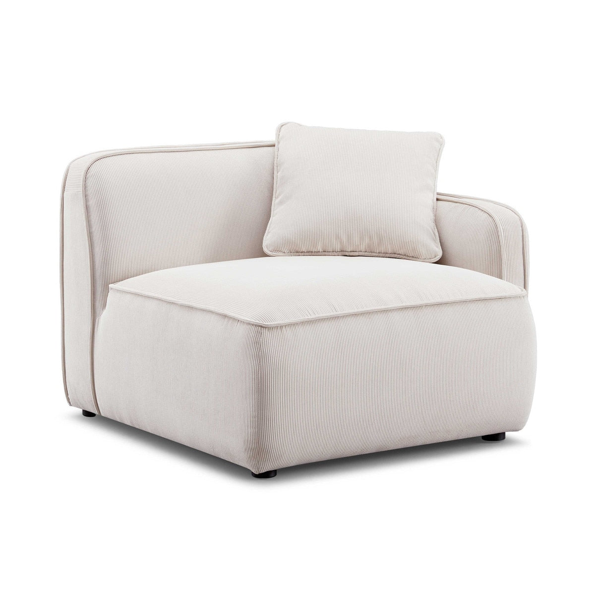 Travie White Sand Performance Corduroy Velvet RAF Corner Chair Model: TOV-L69168