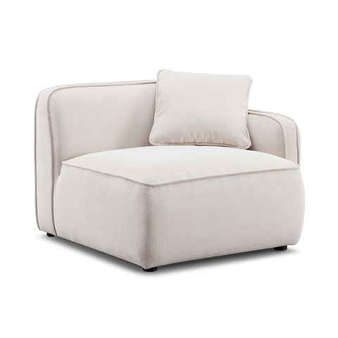 Travie White Sand Performance Corduroy Velvet RAF Corner Chair Model: TOV-L69168