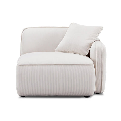 Travie White Sand Performance Corduroy Velvet RAF Corner Chair Model: TOV-L69168