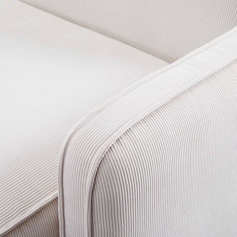 Travie White Sand Performance Corduroy Velvet RAF Corner Chair Model: TOV-L69168