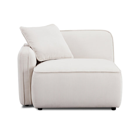 Travie White Sand Performance Corduroy Velvet LAF Corner Chair Model: TOV-L69169