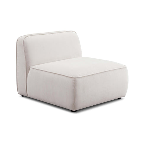 Travie White Sand Performance Corduroy Velvet Armless Chair Model: TOV-L69170