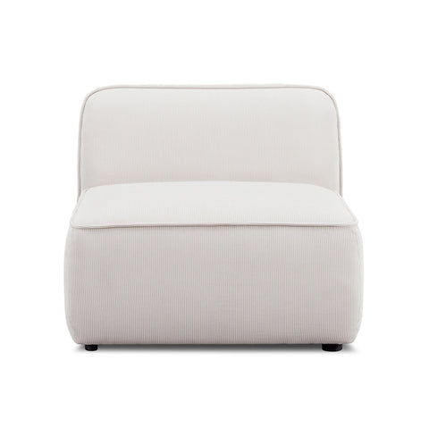 Travie White Sand Performance Corduroy Velvet Armless Chair Model: TOV-L69170