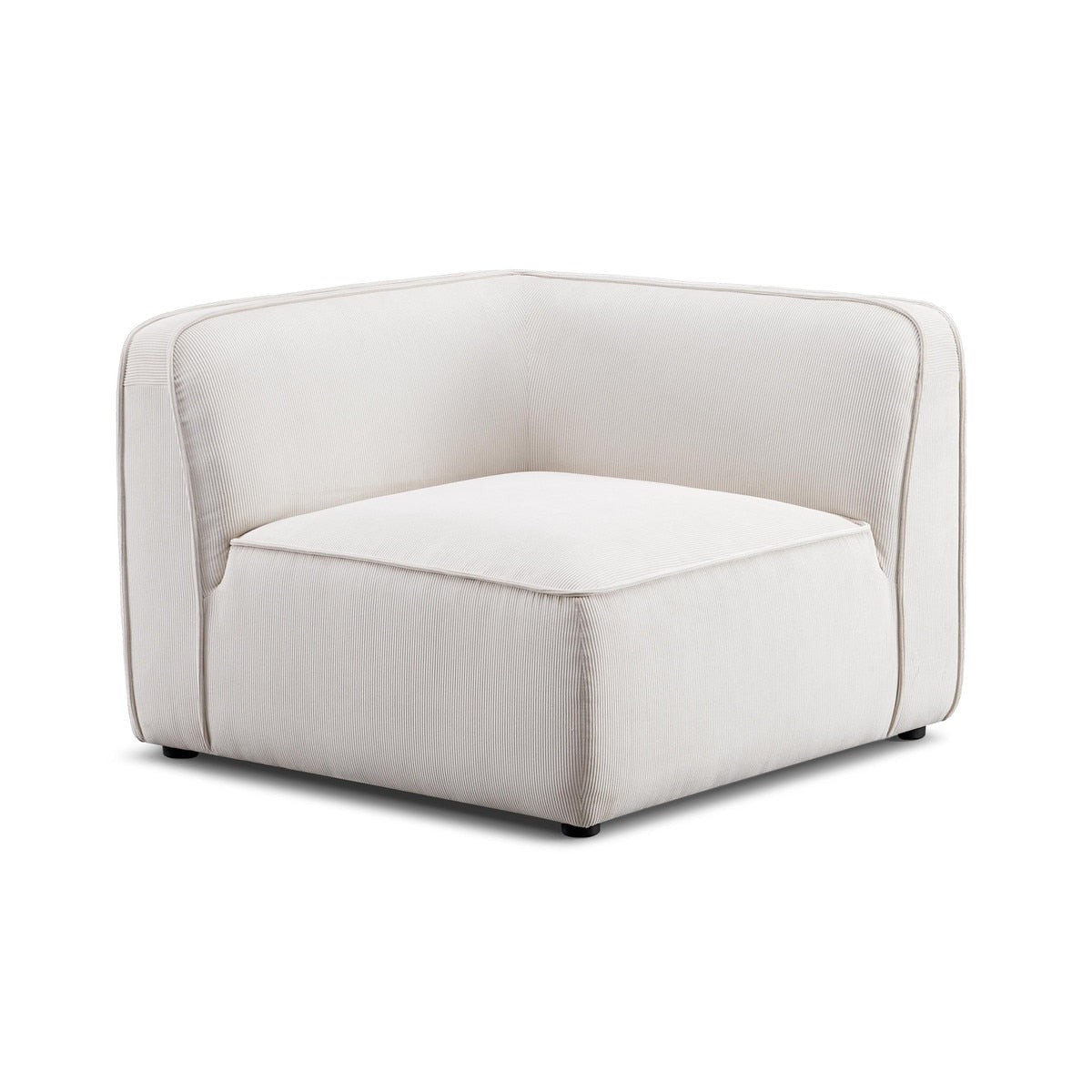 Travie White Sand Performance Corduroy Velvet Corner Chair Model: TOV-L69171