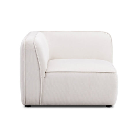 Travie White Sand Performance Corduroy Velvet Corner Chair Model: TOV-L69171