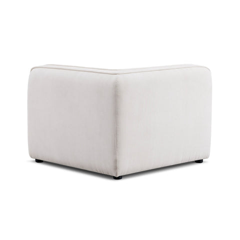 Travie White Sand Performance Corduroy Velvet Corner Chair Model: TOV-L69171
