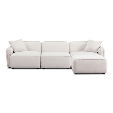 Travie White Sand Performance Corduroy Velvet 4-Piece Modular Sectional Model: TOV-L69173