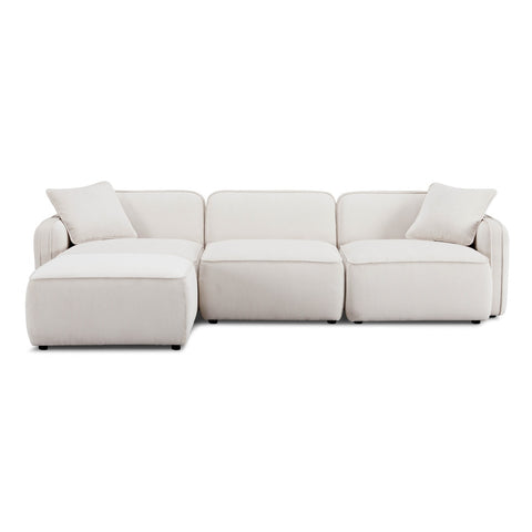 Travie White Sand Performance Corduroy Velvet 4-Piece Modular Sectional Model: TOV-L69173