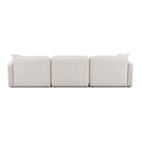 Travie White Sand Performance Corduroy Velvet 4-Piece Modular Sectional Model: TOV-L69173