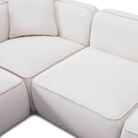 Travie White Sand Performance Corduroy Velvet Modular L-Sectional Model: TOV-L69174