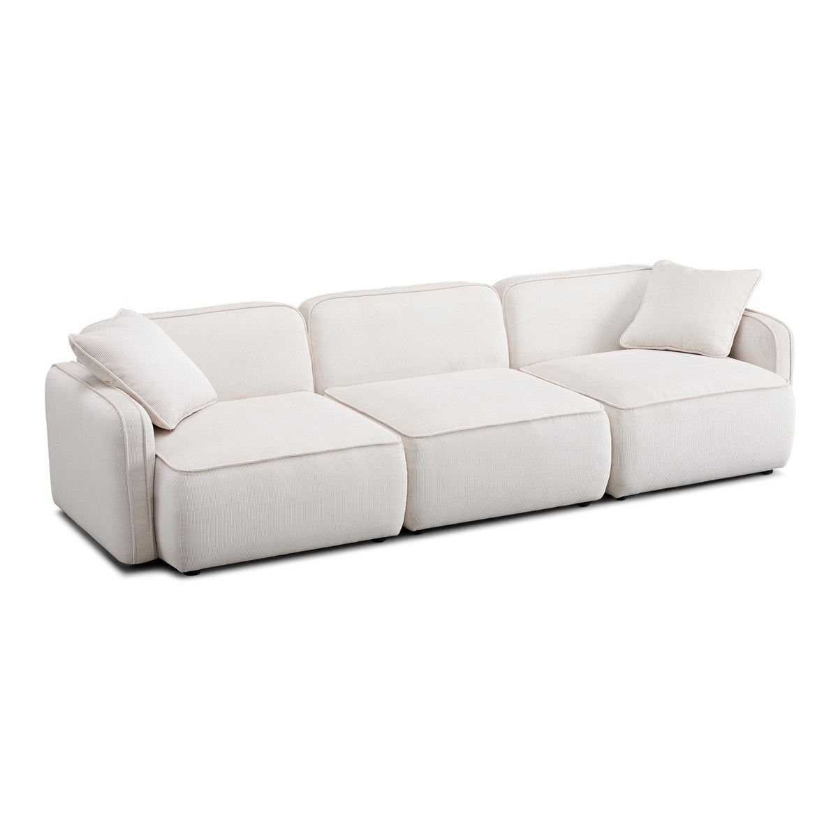 Travie White Sand Performance Corduroy Velvet Modular Sofa Model: TOV-L69176