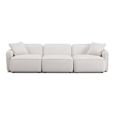 Travie White Sand Performance Corduroy Velvet Modular Sofa Model: TOV-L69176