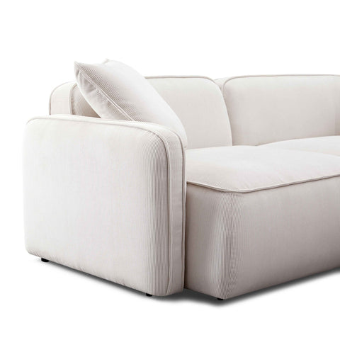 Travie White Sand Performance Corduroy Velvet Modular Sofa Model: TOV-L69176