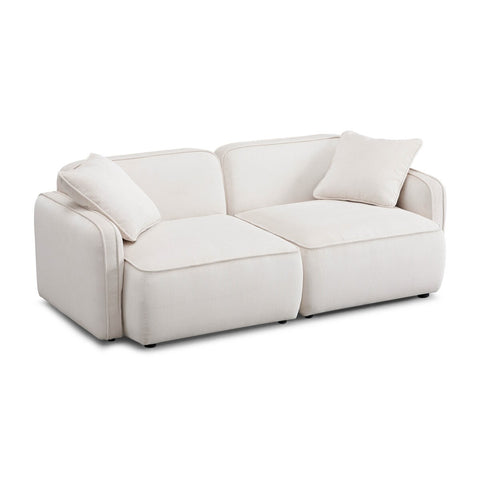 Travie White Sand Performance Corduroy Velvet Modular Loveseat Model: TOV-L69177