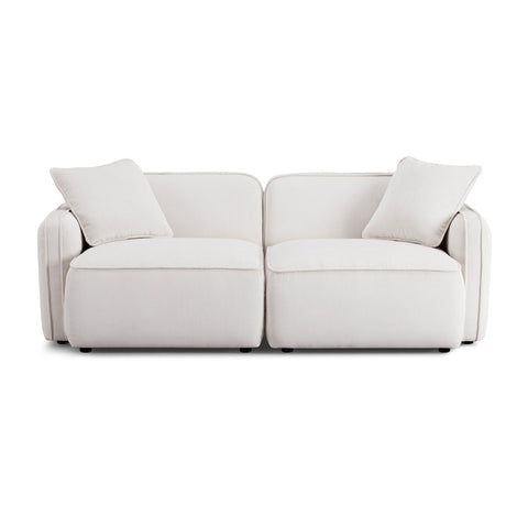 Travie White Sand Performance Corduroy Velvet Modular Loveseat Model: TOV-L69177