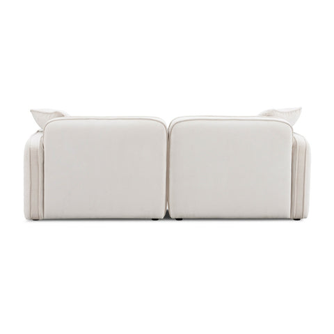 Travie White Sand Performance Corduroy Velvet Modular Loveseat Model: TOV-L69177