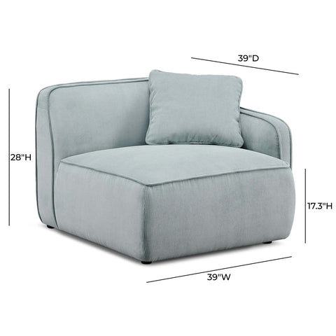 Travie Light Green Performance Corduroy Velvet RAF Corner Chair Model: TOV-L69178