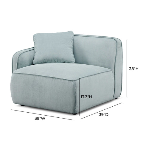 Travie Light Green Performance Corduroy Velvet LAF Corner Chair Model: TOV-L69179