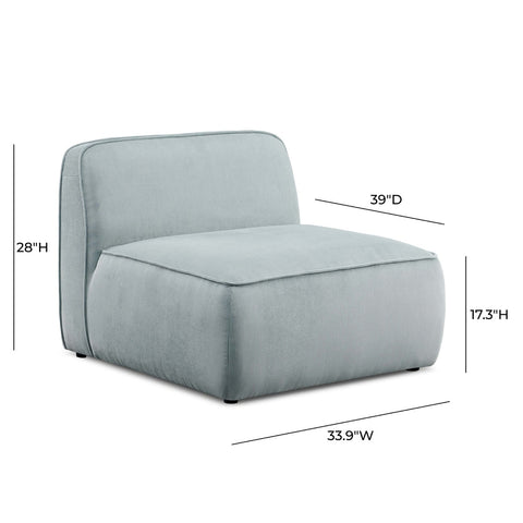 Travie Light Green Performance Corduroy Velvet Armless Chair Model: TOV-L69180