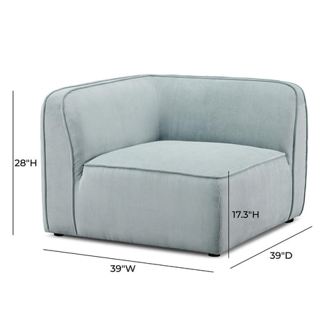 Travie Light Green Performance Corduroy Velvet Corner Chair Model: TOV-L69181