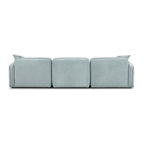 Travie Light Green Performance Corduroy Velvet 4-Piece Modular Sectional Model: TOV-L69183