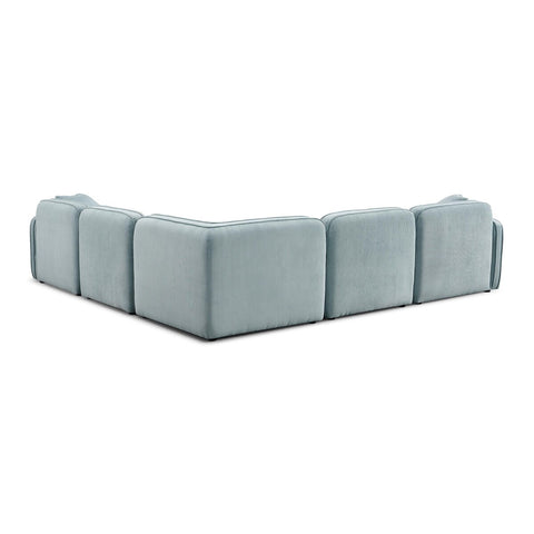 Travie Light Green Performance Corduroy Velvet Modular L-Sectional Model: TOV-L69184