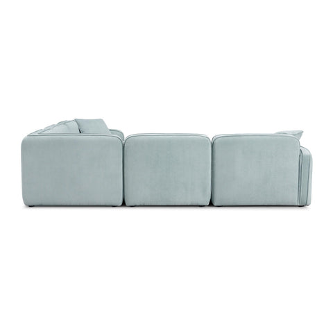 Travie Light Green Performance Corduroy Velvet Modular L-Sectional Model: TOV-L69184