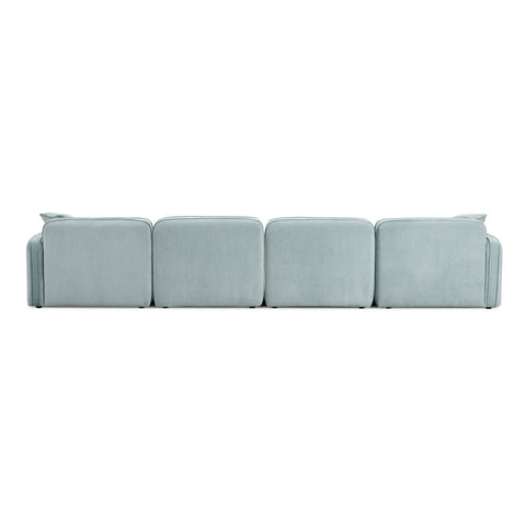 Travie Light Green Performance Corduroy Velvet 6-Piece Modular U-Sectional Model: TOV-L69185