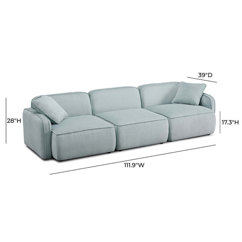 Travie Light Green Performance Corduroy Velvet Modular Sofa Model: TOV-L69186
