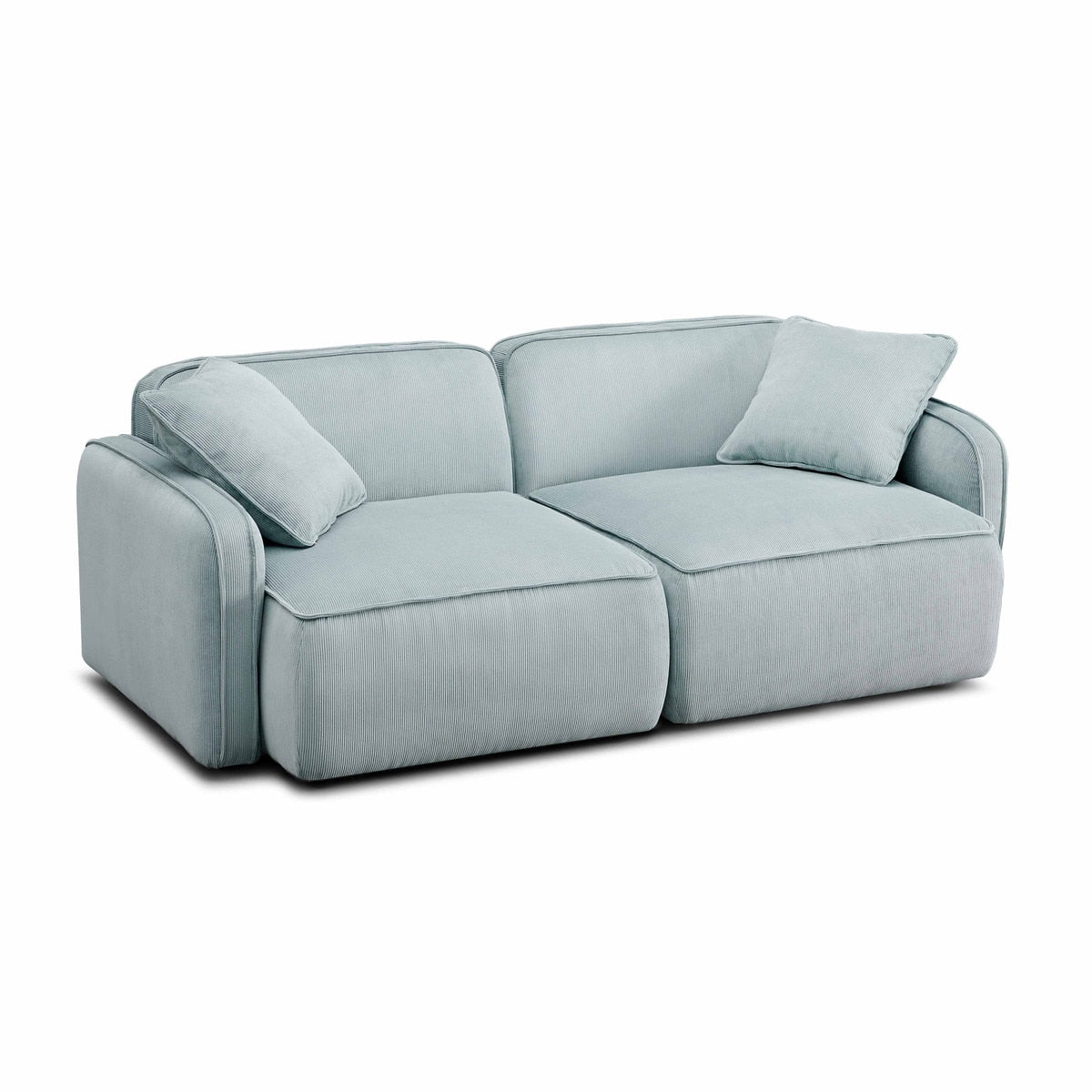 Travie Light Green Performance Corduroy Velvet Modular Loveseat Model: TOV-L69187