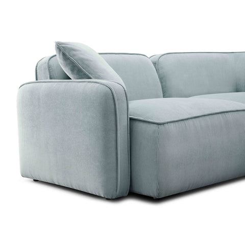 Travie Light Green Performance Corduroy Velvet Modular Loveseat Model: TOV-L69187
