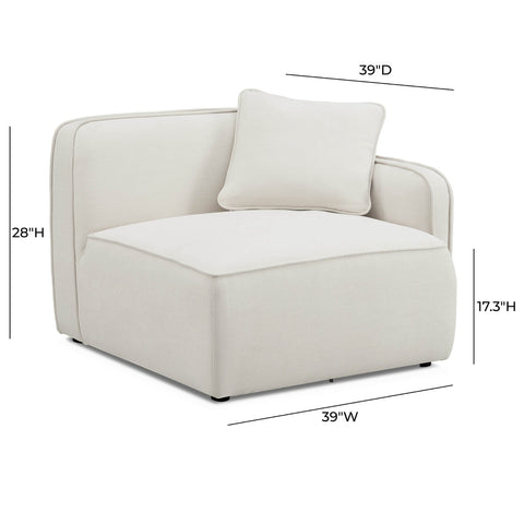 Travie Sand Upcycled Linen RAF Corner Chair Model: TOV-L69201