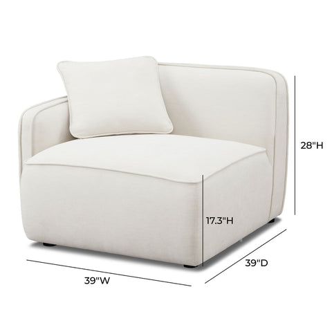 Travie Sand Upcycled Linen LAF Corner Chair Model: TOV-L69202