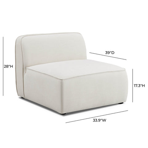 Travie Sand Upcycled Linen Armless Chair Model: TOV-L69203