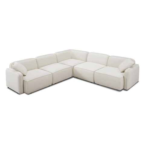 Travie Sand Upcycled Linen Modular L-Sectional Model: TOV-L69207