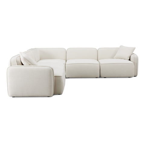 Travie Sand Upcycled Linen Modular L-Sectional Model: TOV-L69207
