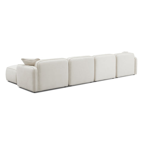 Travie Sand Upcycled Linen 6-Piece Modular U-Sectional Model: TOV-L69208