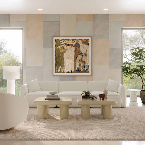 Travie Sand Upcycled Linen Modular Sofa Model: TOV-L69209