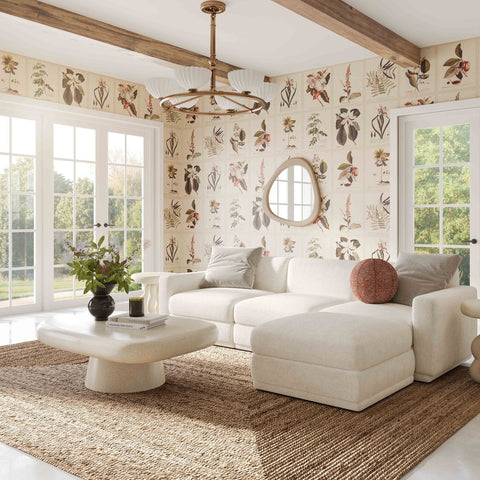 Perry Cream Chenille Modular Sectional Model: TOV-L69219-SEC