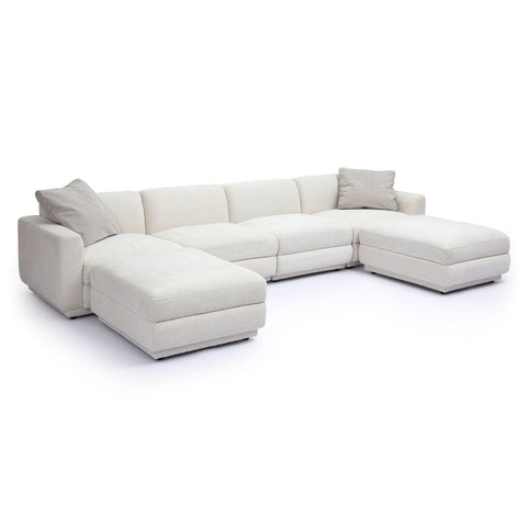 Perry Cream Chenille Modular U-Sectional Model: TOV-L69219-SEC1