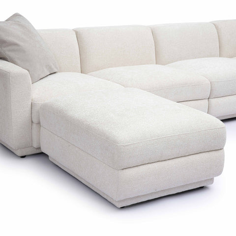 Perry Cream Chenille Modular U-Sectional Model: TOV-L69219-SEC1