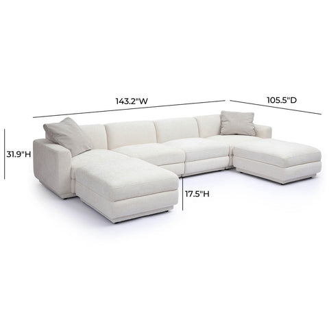 Perry Cream Chenille Modular U-Sectional Model: TOV-L69219-SEC1