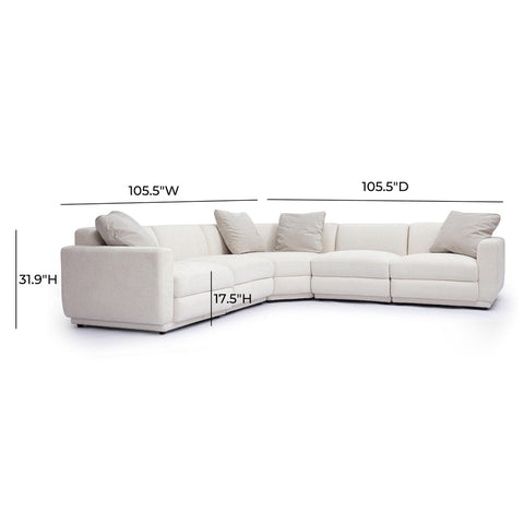 Perry Cream Chenille Modular L-Sectional Model: TOV-L69219-SEC4