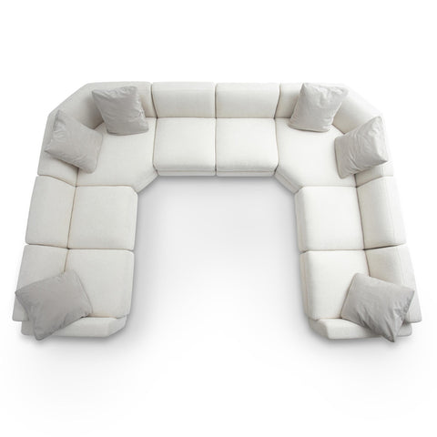 Perry Cream Chenille Modular Large U-Sectional Model: TOV-L69219-SEC5
