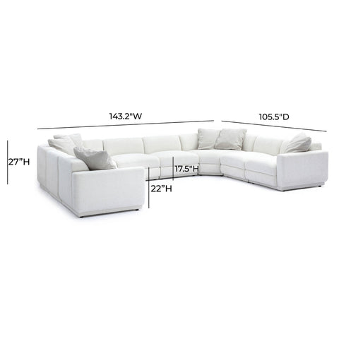 Perry Cream Chenille Modular Large U-Sectional Model: TOV-L69219-SEC5